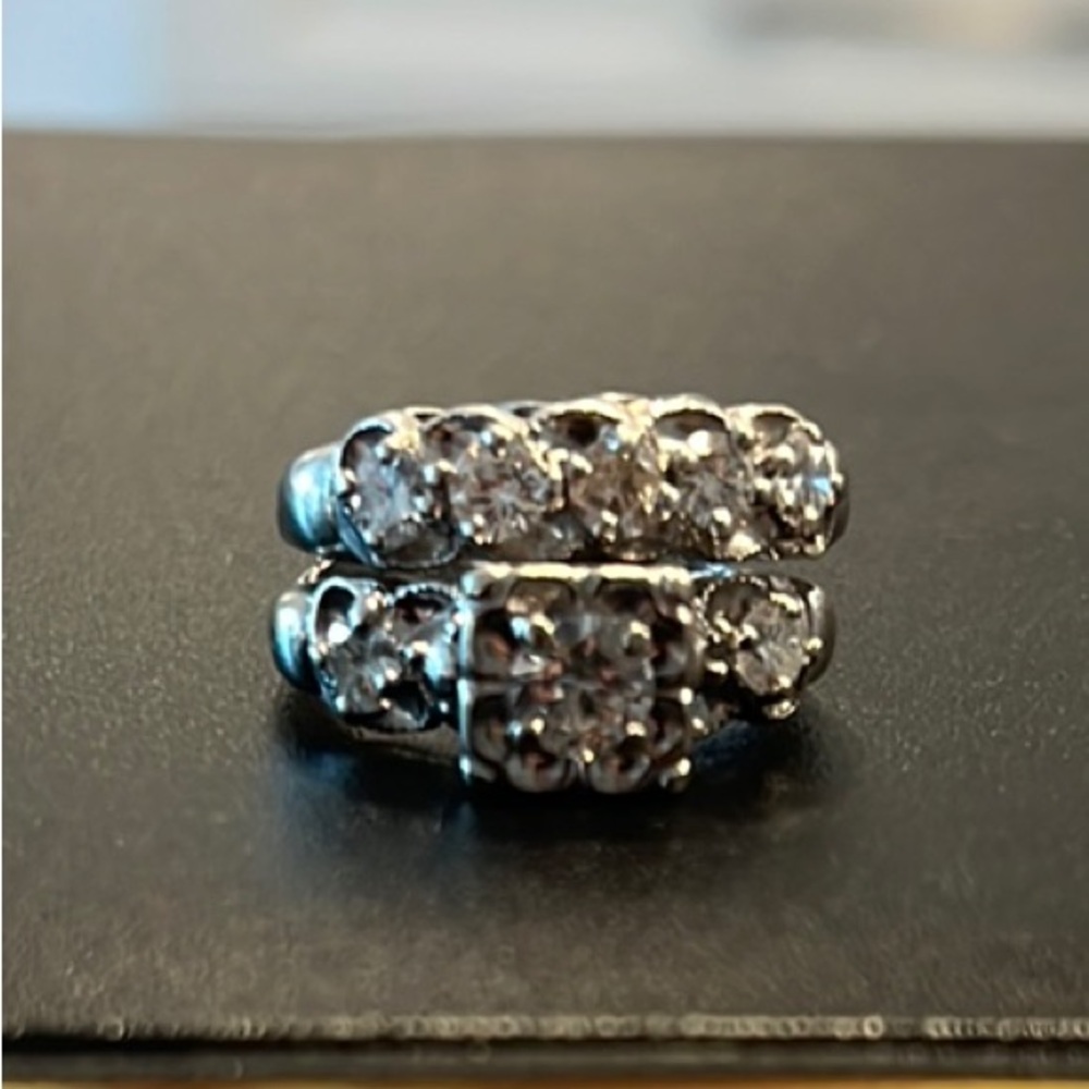 White gold diamond ring.
